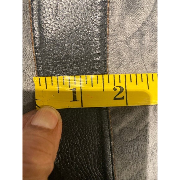 Suzi Roher Brown Wide Stretch Silver Metal Gemstone Buckle Belt Size Large - Picture 12 of 12